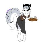  adira_riftwall alcohol anthro barmaid beer beverage black_hair blue_eyes clothing corset dreadlocks felid female fur hair hi_res keidran lingerie mammal markings pantherine snow_leopard solo spots striped_markings stripes topwear twokinds webcomic white_body white_fur wolfie-pawz 