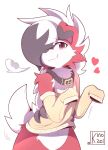  &lt;3 2023 anthro bottomless clothed clothing collar featureless_crotch generation_7_pokemon hi_res kinozel long_sleeves lycanroc male midnight_lycanroc nintendo pokemon pokemon_(species) shirt shirt_only simple_background solo standing topwear topwear_only white_background 