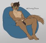 anthro athletic athletic_male bulge cammy_(cammyjazz) cammyjazz clothed clothing gulonine hi_res male mammal marten mustelid musteline sable_(marten) solo topless 