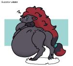  annoyed annoyed_expression belly big_belly breasts butt digital_drawing_(artwork) digital_media_(artwork) female fur generation_5_pokemon guzzlord420 hair hyper hyper_belly hyper_pregnancy invalid_tag nintendo nude pokemon pokemon_(species) pregnant pregnant_female solo zoroark 