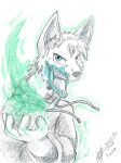  2023 absurd_res anthro blue_eyes clothing conchobhar domestic_cat drawstring felid feline felis gore graphite_(artwork) hi_res magic_user male mammal marker_(artwork) pencil_(artwork) robe scottderg simple_background solo starwarriors teeth teeth_showing traditional_media_(artwork) white_background 