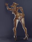  absurd_res andromorph anthro apexx breasts butt deer digital_media_(artwork) female female/female fur genitals hi_res intersex looking_at_viewer mammal nipples nude pussy solo 