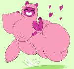  &lt;3 alpaca alpaca_taur areola_outline big_breasts big_butt breasts butt camelid camelid_taur centaurworld eyes_closed female fur hi_res huge_breasts huge_butt mammal mammal_taur netflix nipple_outline ota_(artist) pink_body pink_fur pink_wool prancing purple_body smile solo taur wammawink wool_(fur) 