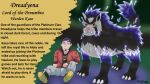  absurd_res canid canine canis character_bio dreadyena duo fakemon fan_character feral guardian hi_res human hyena information male mammal profwolfang simple_background text tribe warden_kaeo wolf 