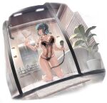  1girl against_glass azur_lane bare_shoulders bathroom bathtub black_choker black_one-piece_swimsuit blinds breast_press breasts choker collarbone dead_or_alive dead_or_alive_6 dead_or_alive_xtreme doormat glass_door glass_writing heart highres holding holding_shower_head kneeling large_breasts long_hair looking_at_viewer mirror multicolored_hair navel non-web_source official_alternate_costume official_art one-piece_swimsuit plant ponytail potted_plant shower_head skindentation soap_bottle streaked_hair swimsuit tamaki_(doa) tamaki_(venus_shower_time)_(doa) thighs water 