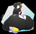  2023 ambiguous_gender anthro big_butt biped black_yoshi butt clothing digital_media_(artwork) footwear hi_res huge_butt hyper hyper_butt mario_bros nintendo nude open_mouth rear_view shoes simple_background sitting smile solo thelewdshi thick_thighs wide_hips yoshi 