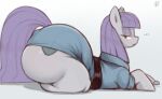  aer0_zer0 big_butt butt clothed clothed_feral clothing ellipsis equid equine female feral friendship_is_magic hasbro hi_res huge_butt mammal maud_pie_(mlp) my_little_pony narrowed_eyes solo thick_thighs 
