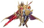  absurdres armor body_armor breastplate character_request full_armor gauntlets gira_(ohsama_sentai_king-ohger) gloves gold gold_armor gold_gloves helmet highres hip_armor holding holding_polearm holding_shield holding_weapon king_kuwagata_ohger knight lance ohger_crownlance ohgercrown ohgerlance ohsama_sentai_king-ohger pauldrons polearm shield shoulder_armor super_sentai tokusatsu tongzhen_ganfan weapon 