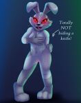  absurd_res animal_humanoid covering_nipples english_text female five_nights_at_freddy&#039;s five_nights_at_freddy&#039;s:_security_breach genitals glowing glowing_eyes hailberry hi_res humanoid lagomorph lagomorph_humanoid leporid looking_at_viewer mammal mammal_humanoid navel patchwork_creature pussy rabbit scottgames smile solo steel_wool_studios text vanny_(fnaf) watermark 