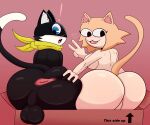  absurd_res animal_humanoid anthro anus atlus back_boob balls big_balls big_breasts big_butt black_body black_eyes black_pupils blonde_hair blue_eyes blush box breasts butt cat_humanoid container dipstick_tail domestic_cat duo english_text exclamation_point felid felid_humanoid feline feline_humanoid felis female genitals gesture hair hi_res huge_butt humanoid inner_ear_fluff male male/female mammal mammal_humanoid markings megami_tensei megami_tensei_persona morgana_(persona) neckerchief neco-arc not_safe_for_reality nude open_mouth perineum pupils sega spread_anus spread_butt spreading tail tail_markings text tsukihime tuft type-moon v_sign white_body white_skin 