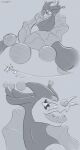  2021 absurd_res ambiguous_gender comic digital_media_(artwork) fan_character greyscale hi_res in_mouth low-angle_view macro mammal marine micro monochrome nintendo on_tongue pinniped plotseajok pokemon sea_lion seal suddendraft 