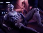  3_fingers 3d_(artwork) 4:3 alien athletic athletic_male bioware blender_(software) bodily_fluids butt cum cum_on_body cum_on_self digital_media_(artwork) electronic_arts fingers garrus_vakarian genital_fluids genitals hi_res humanoid male mass_effect masturbation not_furry nude orgasm plantigrade scar seurat sex slit solo turian unusual_anatomy unusual_genitalia 