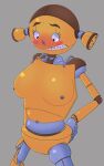  absurd_res blush braces female flashfigure hi_res humanoid machine nipples not_furry piper_pinwheeler robot robot_humanoid solo yellow_body 