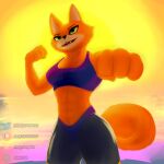 1:1 big_breasts breasts brutal_paws_of_fury canid canine female fox foxy_roxy hi_res invalid_tag mammal sunset 