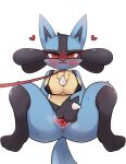  &lt;3 &lt;3_eyes absurd_res anthro anus biped black_body blue_body blue_fur blush bodily_fluids bra clothing female front_view fur generation_4_pokemon genitals glistening glistening_body hi_res looking_at_viewer lucario navel nintendo park_horang pokemon pokemon_(species) pussy red_eyes solo spread_pussy spreading sweat tan_body tan_fur underwear 