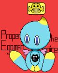  &lt;3 &lt;3_eyes ambiguous_gender blue_body blue_eyes body_writing chao_(sonic) corrupted corruption digital_media_(artwork) eggman_empire eggman_logo logo pixel_(artwork) sega solo sonic_the_hedgehog_(series) 