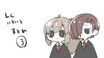  1boy 1girl :3 black_uniform blonde_hair brown_hair employee_(lobotomy_corporation) eyebrows_hidden_by_hair frown harvest_fes lobotomy_corporation necktie project_moon red_necktie school_uniform smile 