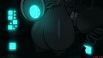  16:9 1_eye a.i.d.a._(zem) areola big_breasts blue_eyes breasts female glowing glowing_eyes grey_areola grey_body grey_nipples huge_breasts humanoid hyper hyper_breasts machine macro nipples robot robot_humanoid silhouette solo widescreen zem_(artist) 
