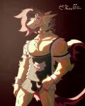  anthro clothing ear_piercing girly hi_res jessy_marston maid_uniform male muscular piercing sergal solo uniform 