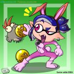  absurd_res animal_humanoid blue_hair bunny_costume cephalopod cephalopod_humanoid choker clothed clothing costume digital_media_(artwork) duo ear_piercing easter egg fangs female fish grey_body hair hi_res holidays humanoid inkling inkling_girl jackintaro jewelry little_buddy_(splatoon) marine marine_humanoid mollusk mollusk_humanoid necklace nintendo not_furry open_mouth piercing pink_eyes pseudo_hair red_eyes salmonid_(splatoon) simple_background smallfry_(splatoon) splatoon teeth tentacle_hair tentacles yellow_sclera 