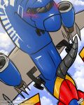  aircraft airplane digital_media_(artwork) erection genitals hi_res jet living_aircraft living_machine living_vehicle machine male mechanophilia not_furry penis robophilia robot simple_background smashed_(artist) smile solo tail vehicle wings 