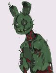  2023 absurd_res animatronic anthro digital_media_(artwork) five_nights_at_freddy&#039;s five_nights_at_freddy&#039;s_3 green_body half-closed_eyes hi_res kogito lagomorph leporid machine male mammal narrowed_eyes open_mouth pose rabbit robot scottgames solo springtrap_(fnaf) teeth 