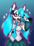  anthro canid canine canis cosplay crossover crossover_cosplay female hatsune_miku helluva_boss hi_res loona_(helluva_boss) mammal mana_hannah solo vocaloid wolf 