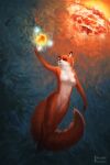  abstract_art absurd_res anthro big_tail black_nose breasts canid canine drunk_ferret explosion female female_focus fire fluffy fluffy_tail forest fox fur hi_res mammal nuclear nuclear_bomb nude nude_anthro orange_body orange_fur plant solo tail tree white_body white_fur 