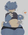  anthro bulge generation_1_pokemon grabbing_stomach hi_res male nintendo pokemon pokemon_(species) slightly_chubby snorlax solo v4mp1333 
