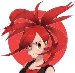  1girl breasts cleavage commentary_request flannery_(pokemon) highres looking_to_the_side orange_eyes outline pokemon pokemon_oras red_hair solo tsutaya_(38m6) tsutaya_gap upper_body 