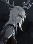  1girl antlers braid colored_skin elden_ring eyepatch grey_hair grey_skin highres jiao_chang solo white_eyes 