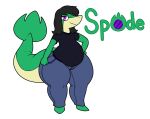  absurd_res anthro character_name generation_5_pokemon hi_res male nintendo nocom pokemon pokemon_(species) snivy solo spade_(xed) thick_thighs 