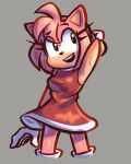  advos amy_rose anthro bracelet breasts clothed clothing digital_media_(artwork) dress eulipotyphlan eyelashes female fingers fur gloves grey_background hair handwear hedgehog hi_res jewelry looking_back mammal open_mouth open_smile pink_body pink_fur pink_hair red_clothing red_dress sega shaded shadow simple_background smile solo sonic_the_hedgehog_(series) teeth white_clothing white_gloves white_handwear 
