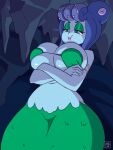  absurd_res animal_humanoid big_breasts breasts cala_maria cuphead_(game) deathzera female green_body green_scales hi_res humanoid marine marine_humanoid merfolk monster_girl_(genre) pale_skin scales solo split_form thick_thighs 