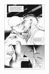  2boys atomic_heart bald bara beard bulge char-les_(atomic_heart) closed_eyes english_text erection erection_under_clothes facial_hair fukurau greyscale highres jumpsuit lab_coat licking licking_another&#039;s_face looking_at_another male_focus monochrome multiple_boys muscular muscular_male p-3_(atomic_heart) pants saliva shirt short_hair tongue tongue_out yaoi 