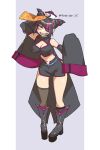  1girl alternate_costume boots chinese_clothes collar eyepatch halloween_costume han_juri jiangshi long_sleeves multicolored_hair one_eye_covered sharp_teeth short_hair spiked_collar spikes street_fighter street_fighter_6 talisman teeth yin_yang yotasuta 