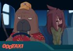  absurd_res anthro commercial_vehicle crossover driving female hi_res hiroshi_odokawa_(odd_taxi) homeless homeless_dog male odd_taxi ponporio_(artist) public_transportation sad taxicab vehicle vehicle_for_hire 