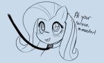  equid equine female ferrissimulator fluttershy_(mlp) friendship_is_magic hasbro horse leash mammal monochrome_sketch my_little_pony pony sketch tagme 