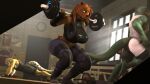  3d_(artwork) anthro bear big_breasts breasts clothed clothing dasha_(petruz) digital_media_(artwork) exercise female gloves group handwear hi_res lizard lizard_(petruz) looking_at_viewer male mammal midriff petruz_(copyright) push-up reptile running scalie source_filmmaker thick_thighs trio weightlifting workout 