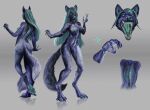 animated canid canine canis dragonpinkiepie hi_res in-ka mammal model_sheet nude wolf 