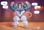  anthro double_biceps_pose female fur hair mammal multicolored_hair murid murine muscular posing_for_picture rat red_eyes rodent standing two_tone_hair 
