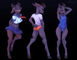  2022 absurd_res anthro black_background bottomwear bovid bulge butt caprine clothing crop_top digital_media_(artwork) girly goat hi_res hooves horn hotpants jarnqk linus_(jarnqk) looking_at_viewer looking_back looking_back_at_viewer male mammal midriff multiple_poses navel open_mouth open_smile pose sharp_teeth shirt shorts signature simple_background skirt smile solo teeth tongue tongue_out topwear white_clothing white_shirt white_topwear 