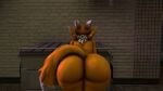  3d_(artwork) anthro bandai_namco big_butt butt canid canine chubby_female digimon digimon_(species) digital_media_(artwork) dumpster female fox fur hi_res mammal ohdeerydeer presenting presenting_hindquarters renamon solo source_filmmaker wide_hips yellow_body yellow_fur 