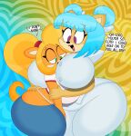  2023 3barts absurd_res accessory activision anthro bandicoot between_breasts big_breasts big_butt blonde_hair blue_hair bouncing_breasts bouncing_butt bow_ribbon breast_jiggle breasts butt butt_jiggle clothed clothing coco_bandicoot crash_bandicoot_(series) crash_team_racing_(series) crash_team_racing_nitro-fueled curvy_figure denim denim_clothing digital_drawing_(artwork) digital_media_(artwork) duo embrace eyelashes female fingers fur green_eyes hair hair_accessory hair_bow hair_ribbon hair_tie half-closed_eyes hand_on_another&#039;s_butt hand_on_butt hi_res hourglass_figure hug huge_breasts jiggling lipstick long_hair low-riding makeup mammal marsupial megumi_bandicoot motion_lines multicolored_body multicolored_fur narrowed_eyes open_mouth orange_body orange_fur panties pigtails ponytail purple_eyes purple_lipstick ribbons short_hair simple_background small_waist smile tan_body tan_fur thick_thighs tongue two_tone_body two_tone_fur underwear white_clothing white_panties white_underwear wide_hips 
