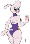  2023 aged_up anthro anthrofied beverage biped bovid breasts butt butt_grab butt_touch caprine clothed clothing digital_drawing_(artwork) digital_media_(artwork) domestic_sheep duragan eyelashes flat_colors fur hand_on_butt hi_res implied_weight_gain looking_back mammal one-piece_swimsuit open_mouth pink_body pink_fur pink_tail pom_(tfh) pompadour purple_clothing purple_swimwear self_grope sheep signature simple_background smoothie solo suggestive swimwear tail talking_to_self them&#039;s_fightin&#039;_herds thick_thighs wedgie white_background 