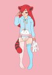  absurd_res abuniverse ailurid animal_humanoid blush bodily_fluids bunnyhopps clothing diaper embarrassed female floofnfluff freckles frown fur genital_fluids green_eyes hair hi_res holding_object holding_plushie hoodie humanoid infantilism legwear mammal markings mismatched_socks one_eye_closed pacifier pacifier_clip plushie red_body red_fur red_hair red_panda solo stockings striped_body striped_markings striped_tail stripes tail tail_markings thigh_highs tired topwear urine wet_diaper wetting white_body white_skin 