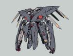  grey_background highres horns ishiyumi leaning_forward long_arms mecha no_humans original robot science_fiction simple_background solo 