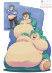  absurd_res dustyerror gain generation_1_pokemon hi_res male nintendo obese overweight pokemon pokemon_(species) snorlax transformation weight_gain weights 