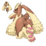  anthro anus backsack balls black_sclera brown_body brown_fur butt fur generation_4_pokemon genitals hi_res lagomorph lopunny male mammal nintendo nude perineum pink_eyes pokemon pokemon_(species) rear_view simple_background solo tan_body tan_fur telepurte white_background 