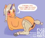  amputee animal_genitalia animal_pussy anus blush braided_hair brown_eyes disability embarrassed equid equine equine_genitalia equine_pussy female feral furufoo genitals hair hooves horn horse mammal multiple_amputee pony pussy solo tail unicorn 